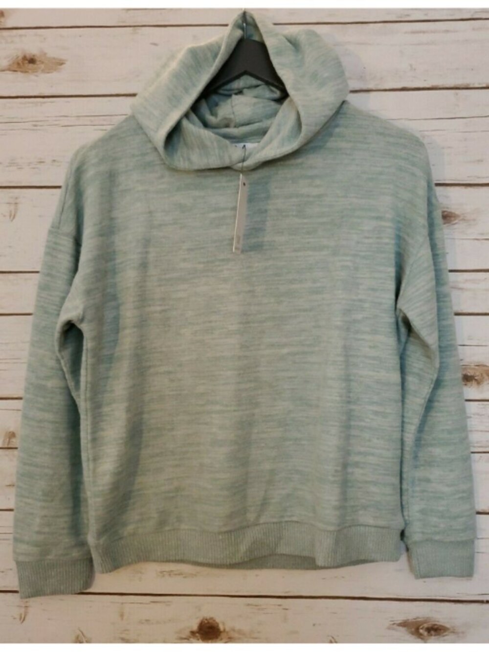 Magaschoni NWT Lagoon Heather Pull-On Hoodie, Size Small